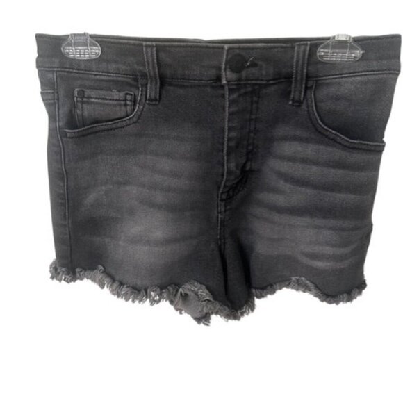 Celebrity Pink Women's Juniors 9/29 Cutoff Shorts Washed Black Stretch Denim Raw - Picture 2 of 5